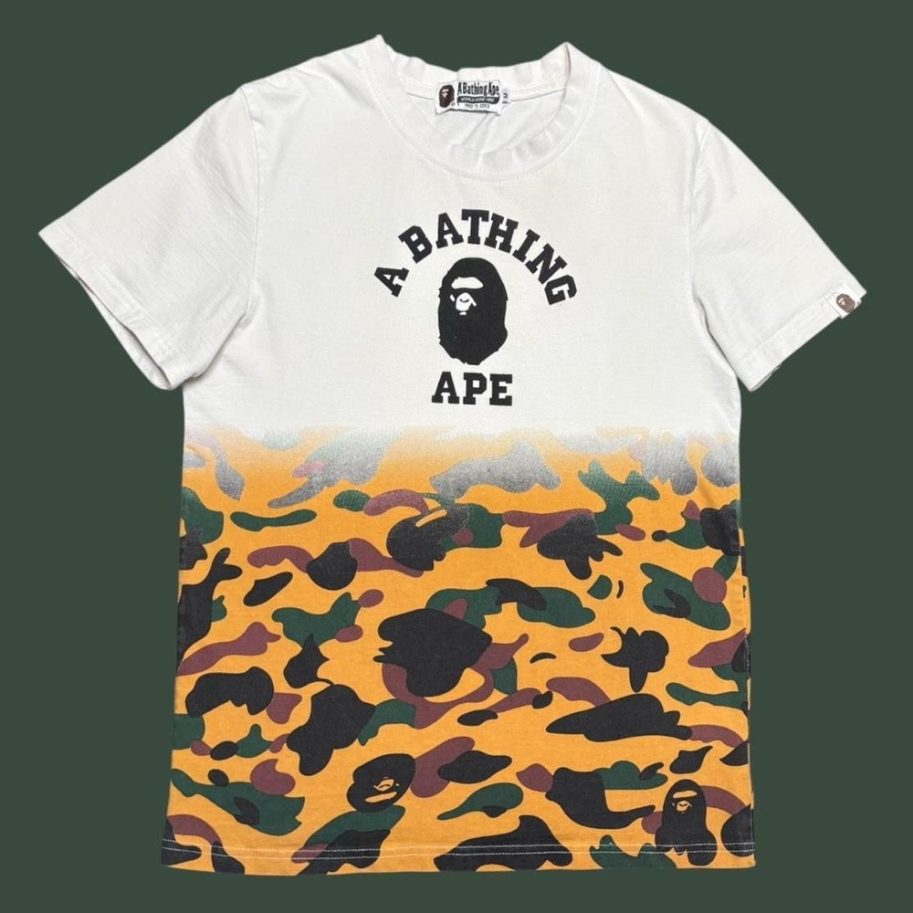 A Bathing Ape Bape Gradient Camo College T Shirt White